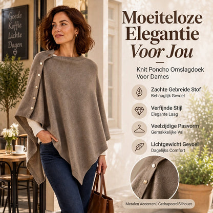 🧶Weicher Strick-Poncho-Schal für Damen, locker sitzender Strick-Überwurf✨