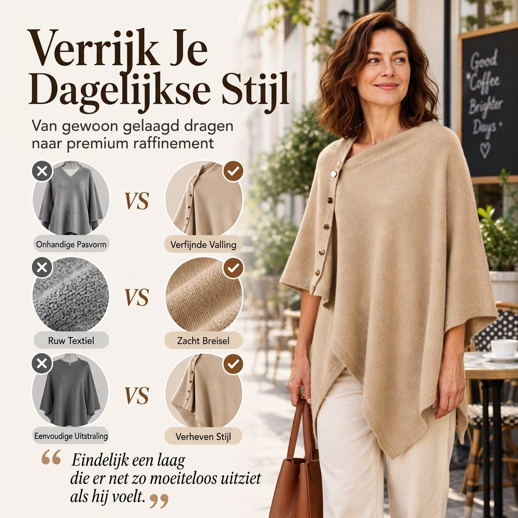 🧶Weicher Strick-Poncho-Schal für Damen, locker sitzender Strick-Überwurf✨