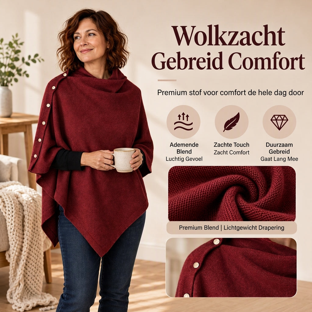 🧶Weicher Strick-Poncho-Schal für Damen, locker sitzender Strick-Überwurf✨