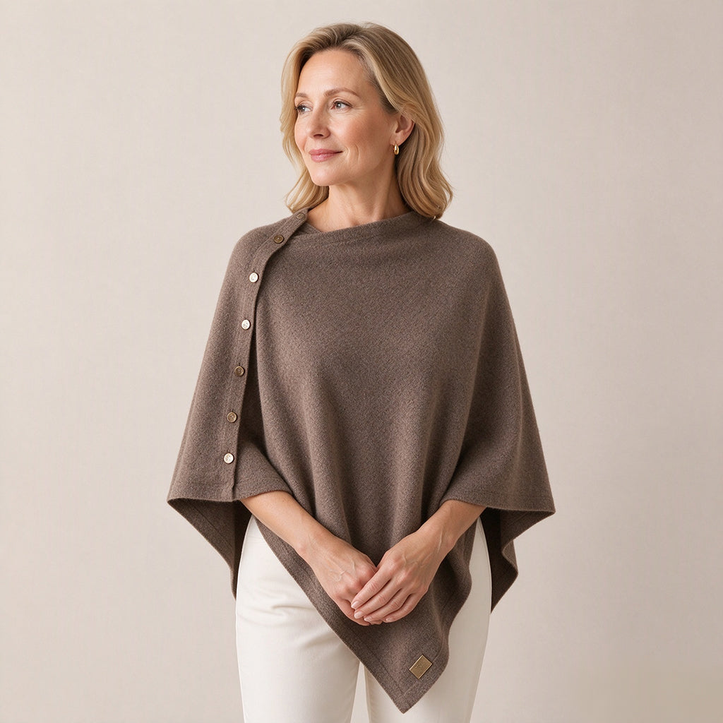 🧶Weicher Strick-Poncho-Schal für Damen, locker sitzender Strick-Überwurf✨