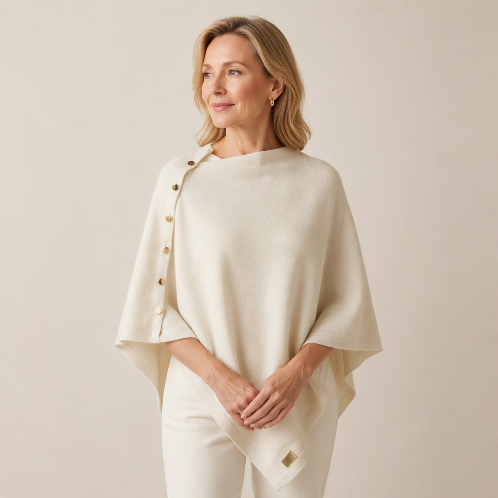 🧶Weicher Strick-Poncho-Schal für Damen, locker sitzender Strick-Überwurf✨
