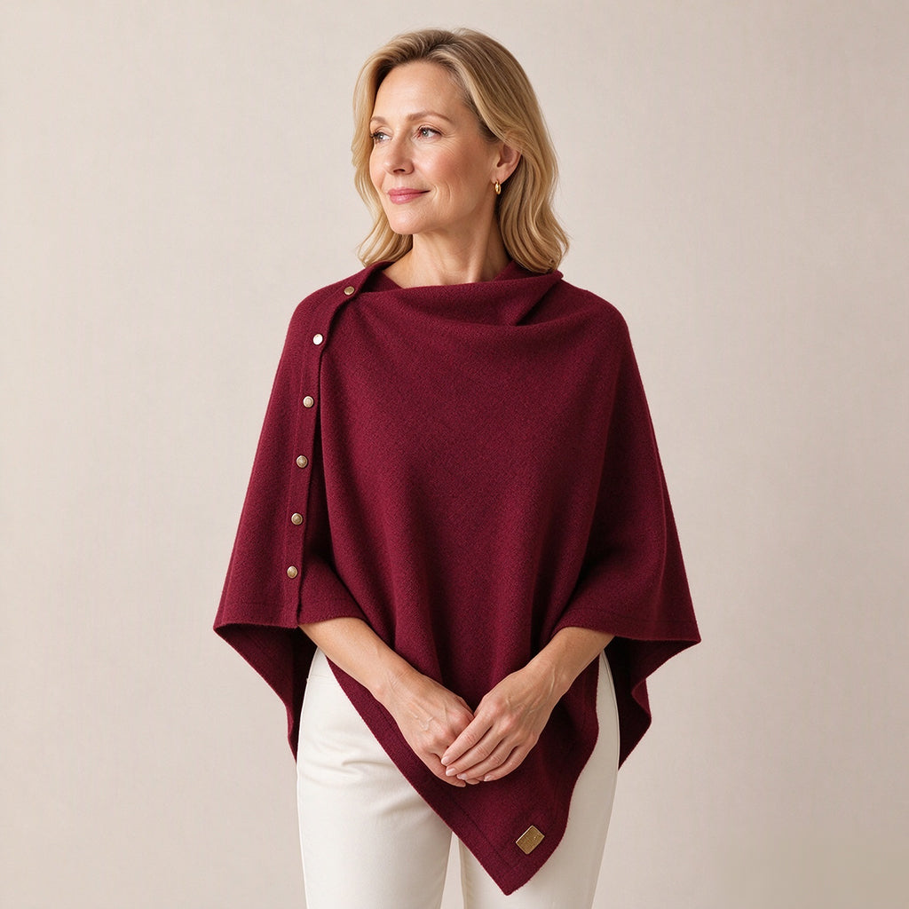 🧶Weicher Strick-Poncho-Schal für Damen, locker sitzender Strick-Überwurf✨