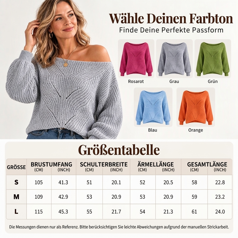 Damen-Schulterfreies Strickpullover mit Cut-outs