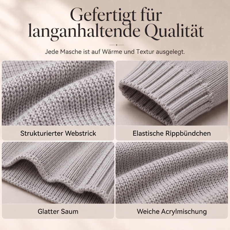 Dicker Strick-Cardigan für Damen mit Fledermausärmeln