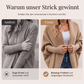Dicker Strick-Cardigan für Damen mit Fledermausärmeln