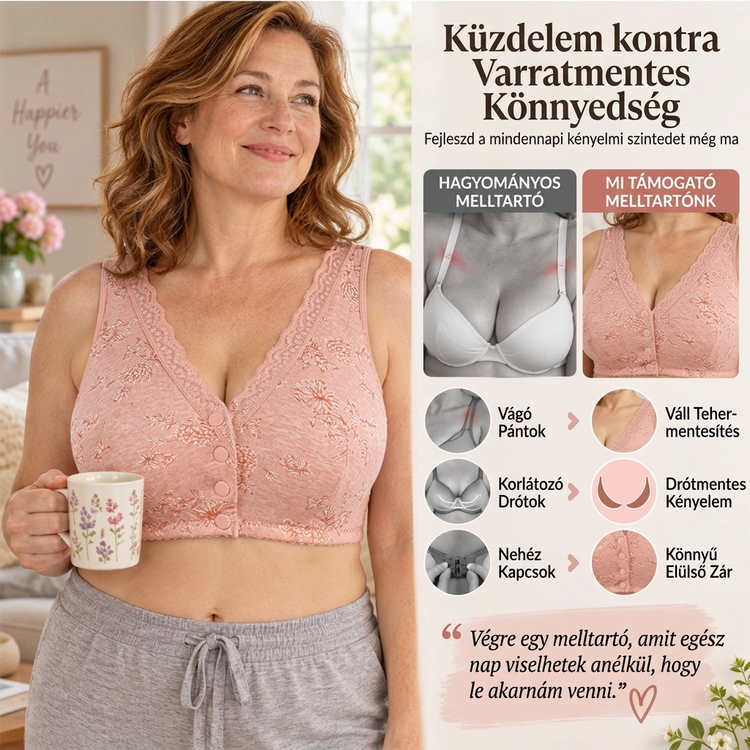 🔥Bügeloser BH in großen Größen für Damen – mit Knopfleiste vorne und Blumenmuster