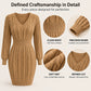 🔥🔥Elegantes Damen-Strickkleid mit Zopfmuster und figurbetontem Schnitt