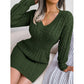 🔥🔥Elegantes Damen-Strickkleid mit Zopfmuster und figurbetontem Schnitt