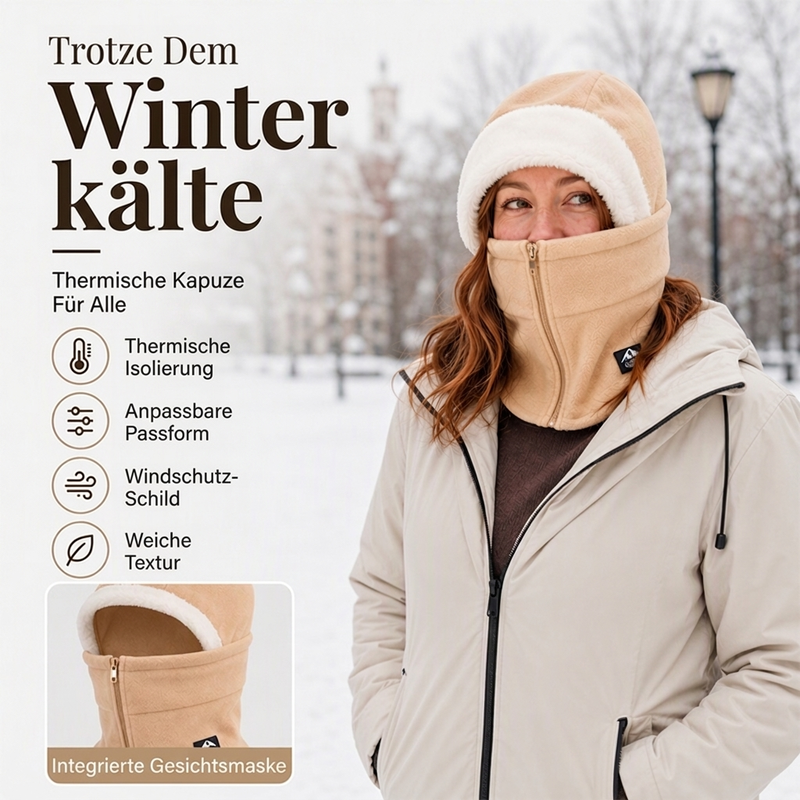 Winter warme Balaclava mit Reißverschluss