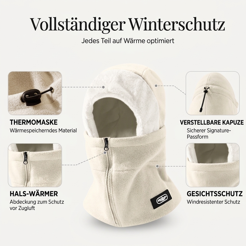 Winter warme Balaclava mit Reißverschluss