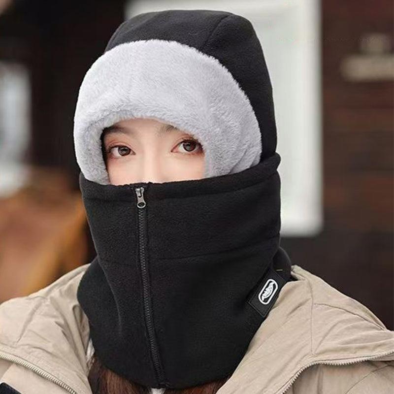 Winter warme Balaclava mit Reißverschluss