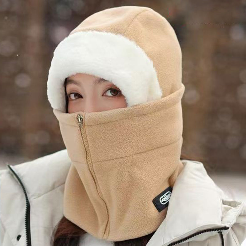 Winter warme Balaclava mit Reißverschluss