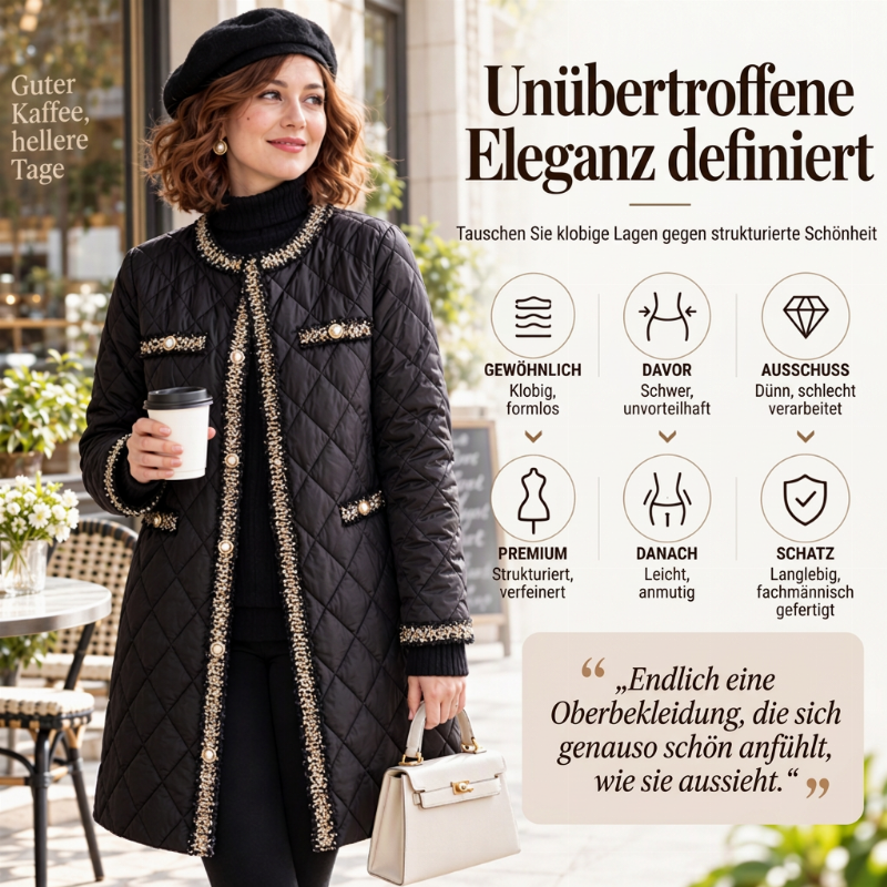 ✨Neu Eingetroffen! Steppjacke für Damen, mittellang, Wattierung