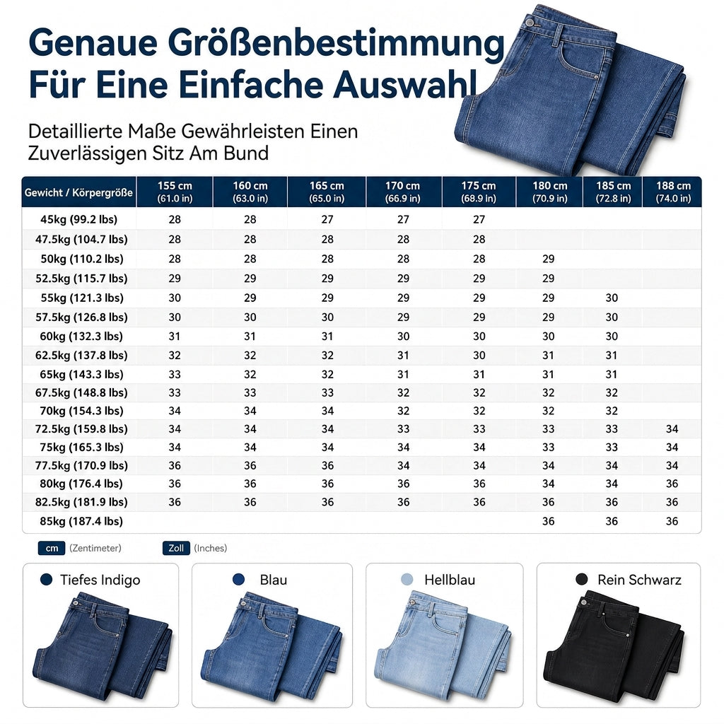 Herren Stretch Slim Fit Jeans, lässige Mid Rise Denimhosen