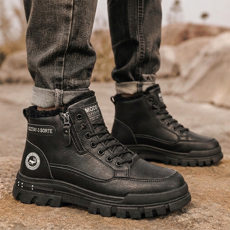 ❄️🥾 Warme Winterstiefel für Herren mit rutschfester Sohle & weichem Futter | Keine kalten Füße, kein Ausrutschen – Warm & sicher durch den Winter ✨