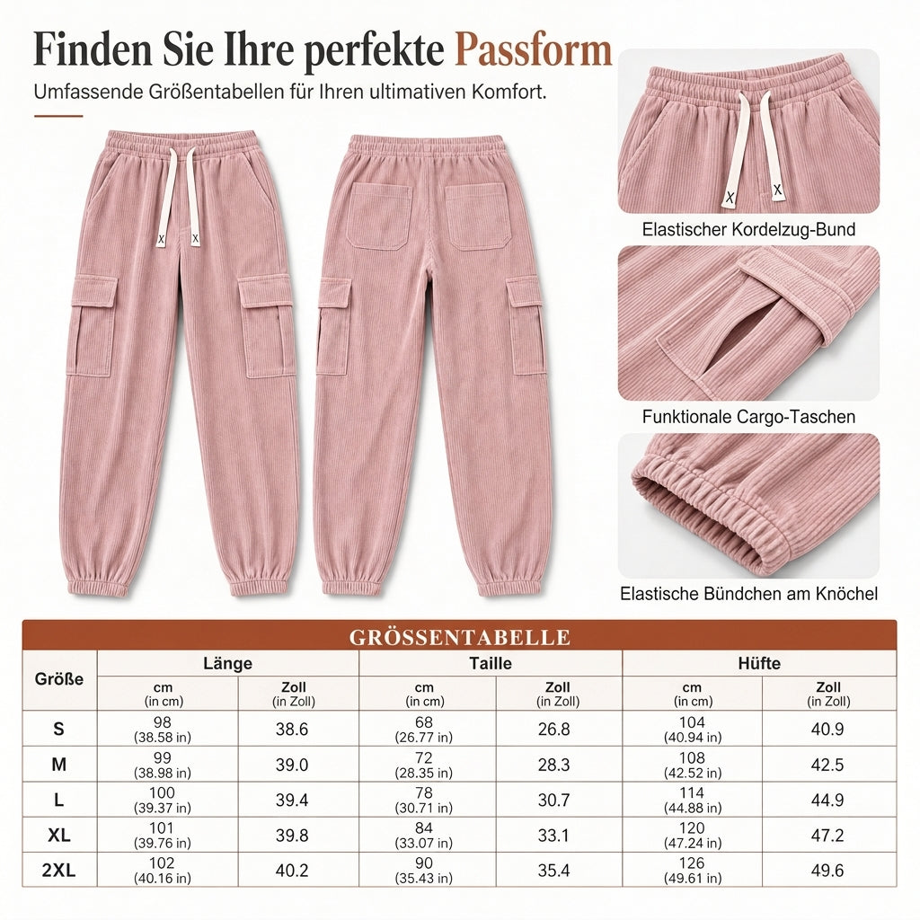 Freizeit-Jogginghose aus Cord für Damen