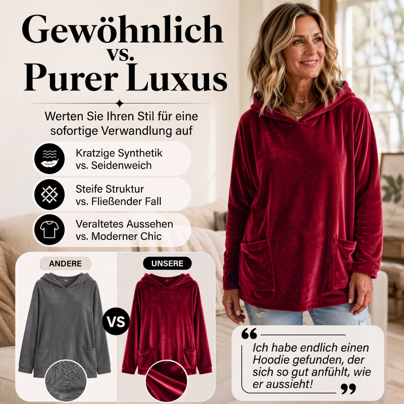 Samt-Kapuzenpullover für Damen