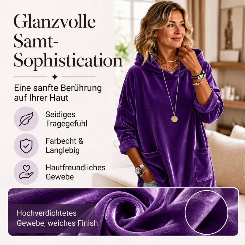 Samt-Kapuzenpullover für Damen