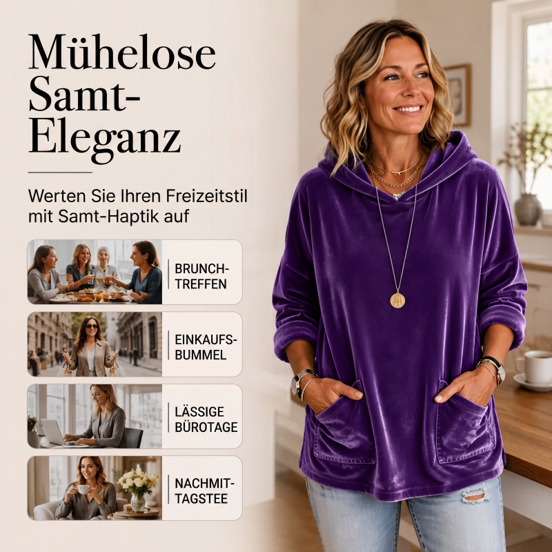Samt-Kapuzenpullover für Damen