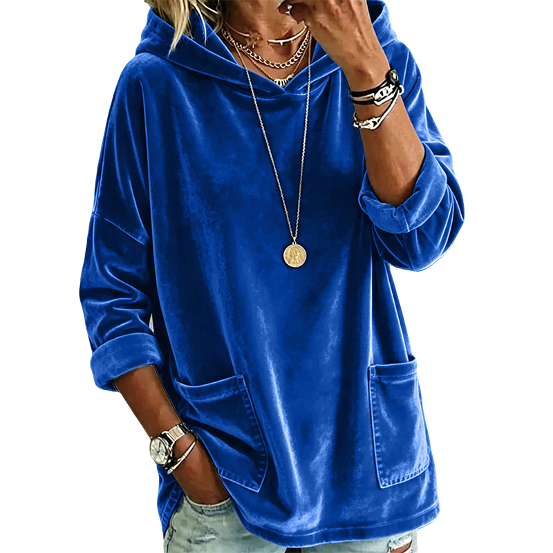 Samt-Kapuzenpullover für Damen