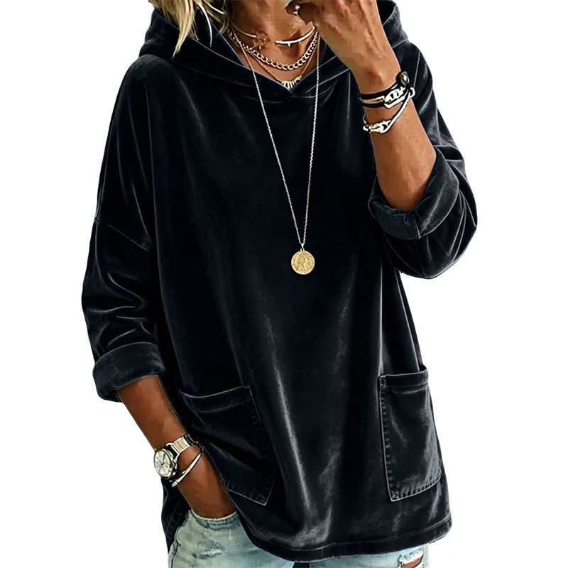 Samt-Kapuzenpullover für Damen