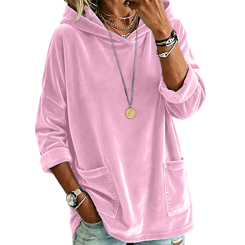 Samt-Kapuzenpullover für Damen