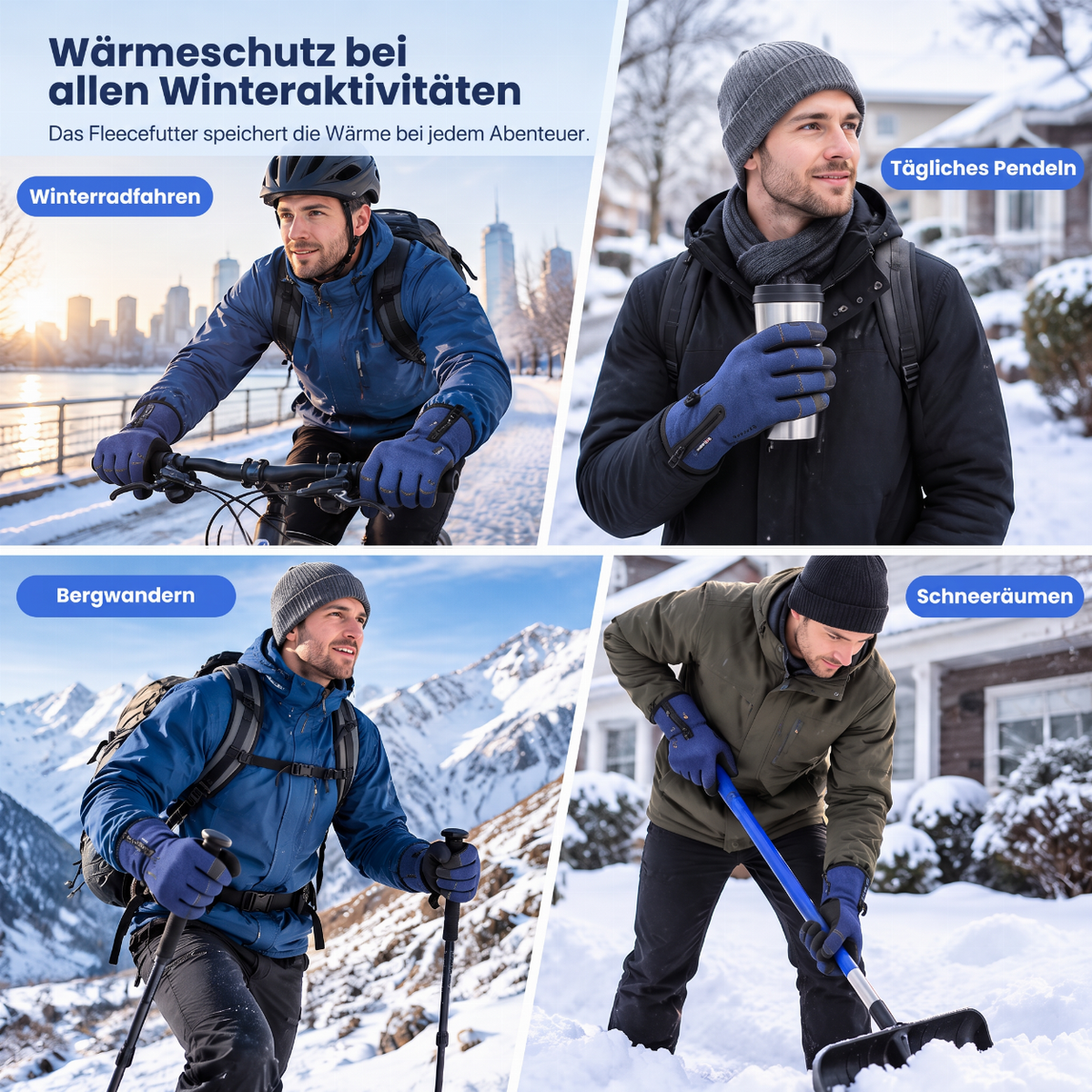 🧤 ❄️ Wasserdichte Winterhandschuhe für den Outdoor-Einsatz – winddichtes Außenmaterial & weiches Plüschfutter zum Radfahren und Wandern 🚴