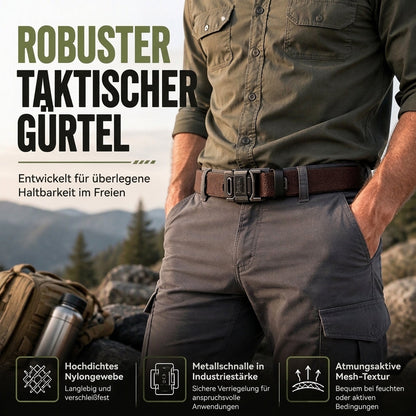Robuster gewebter taktischer Outdoor-Gürtel mit Metallschnalle