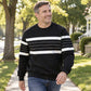 Lässiges Rundhals-Sweatshirt für Herren mit Streifenmuster
