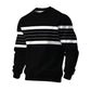 Lässiges Rundhals-Sweatshirt für Herren mit Streifenmuster