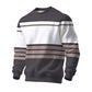 Lässiges Rundhals-Sweatshirt für Herren mit Streifenmuster