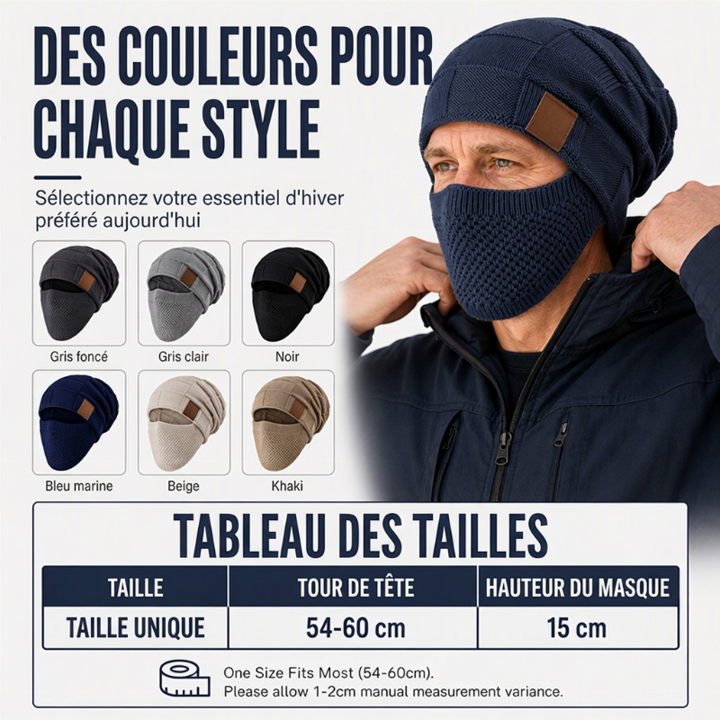 Thermische Wintermütze für Damen mit integrierter Gesichtsmaske