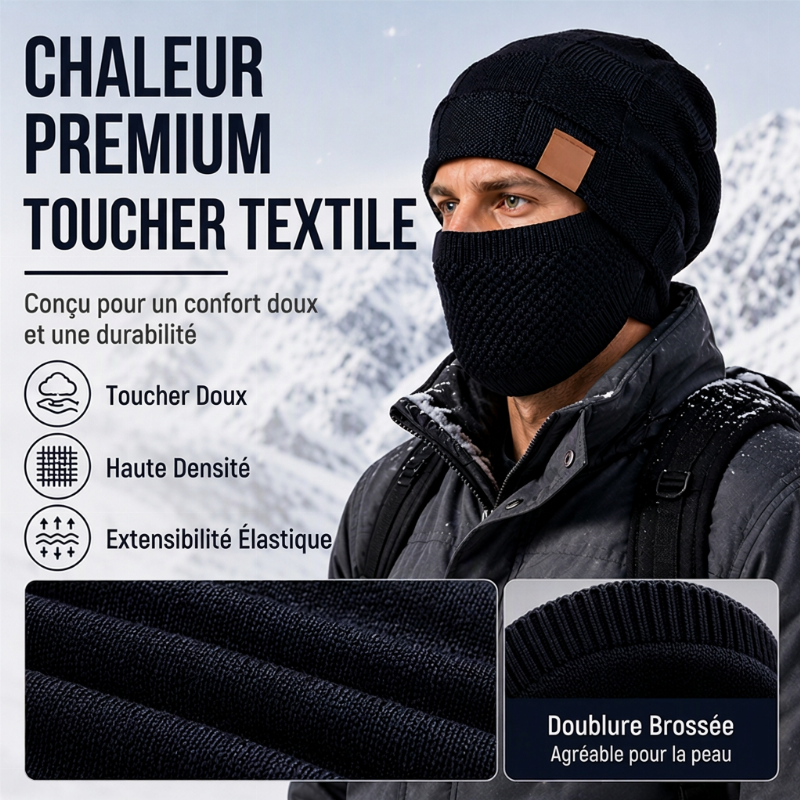 Thermische Wintermütze für Damen mit integrierter Gesichtsmaske