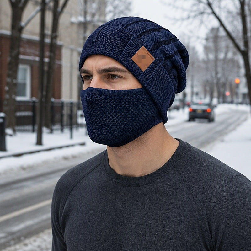 Thermische Wintermütze für Damen mit integrierter Gesichtsmaske