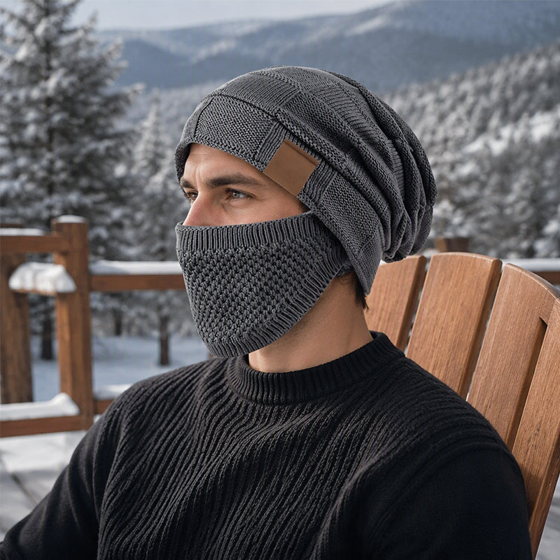 Thermische Wintermütze für Damen mit integrierter Gesichtsmaske