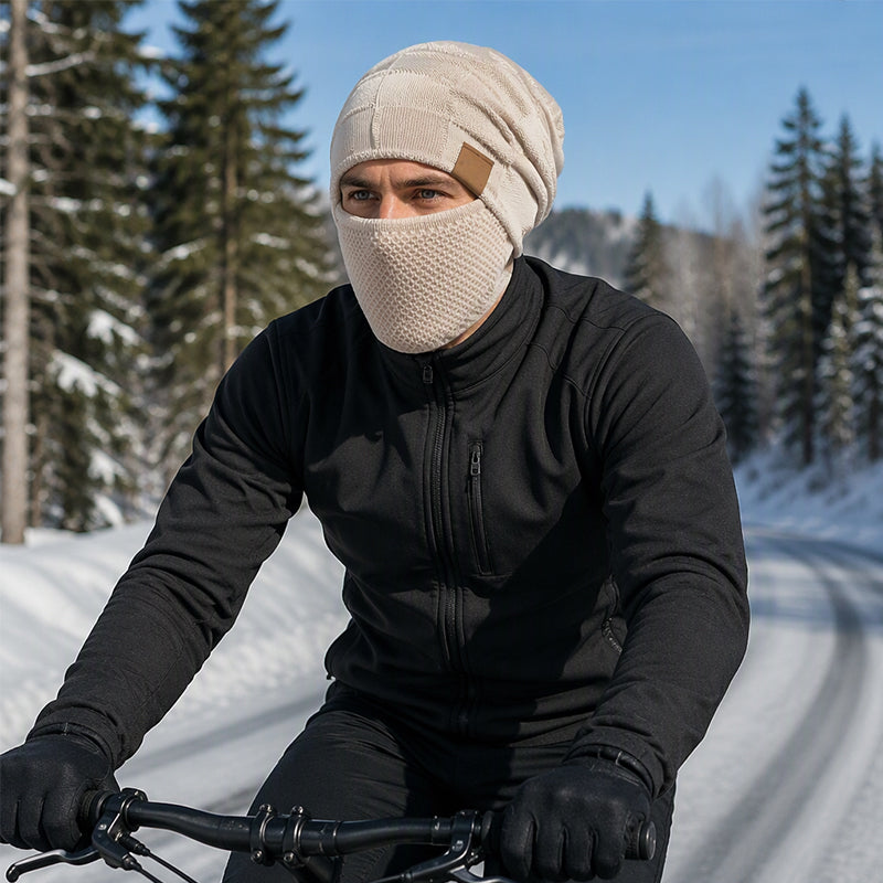 Thermische Wintermütze für Damen mit integrierter Gesichtsmaske