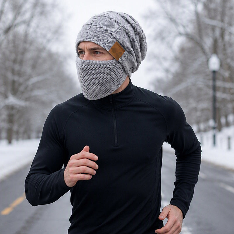 Thermische Wintermütze für Damen mit integrierter Gesichtsmaske