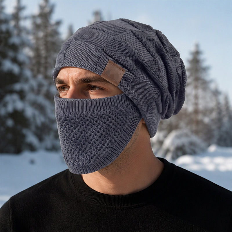 Thermische Wintermütze für Damen mit integrierter Gesichtsmaske