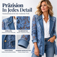 Damen Elegante Jacke mit Blumenspitze und Lochstickerei