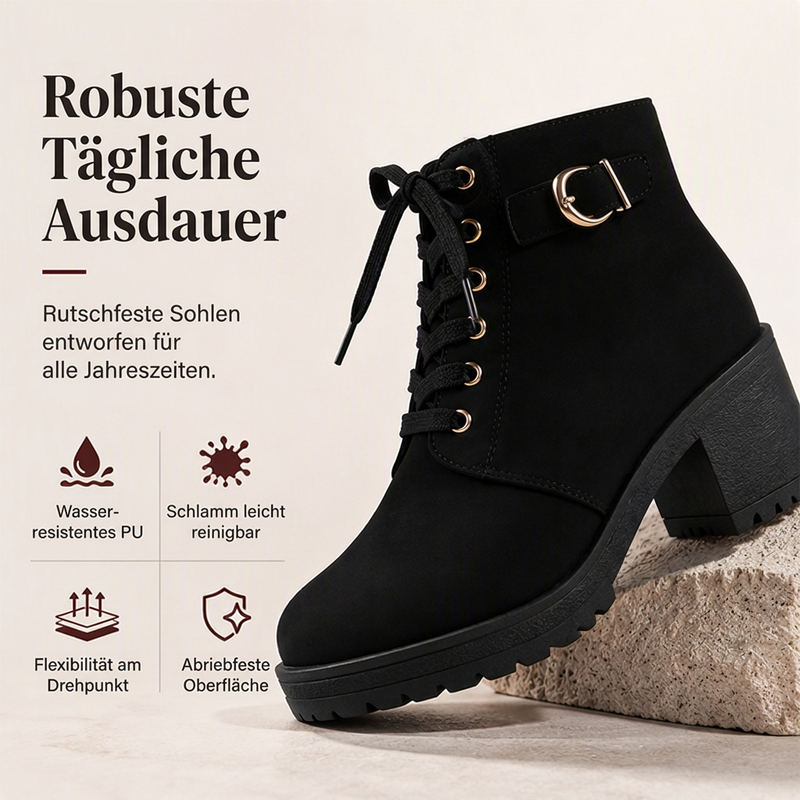 📢📢🎉✨Damen-Stiefeletten mit Blockabsatz und Plateausohle