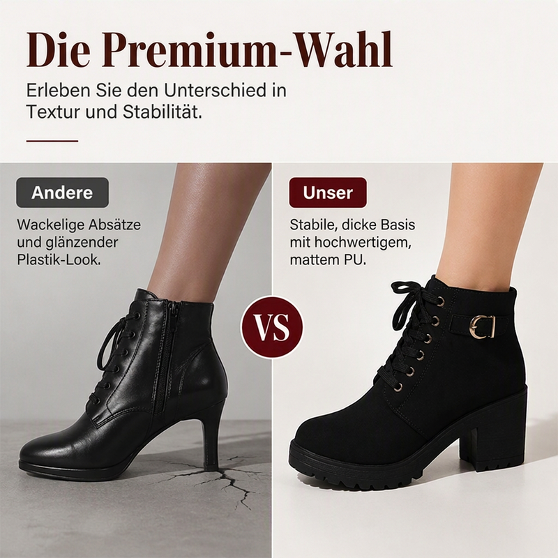 📢📢🎉✨Damen-Stiefeletten mit Blockabsatz und Plateausohle