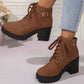 📢📢🎉✨Damen-Stiefeletten mit Blockabsatz und Plateausohle