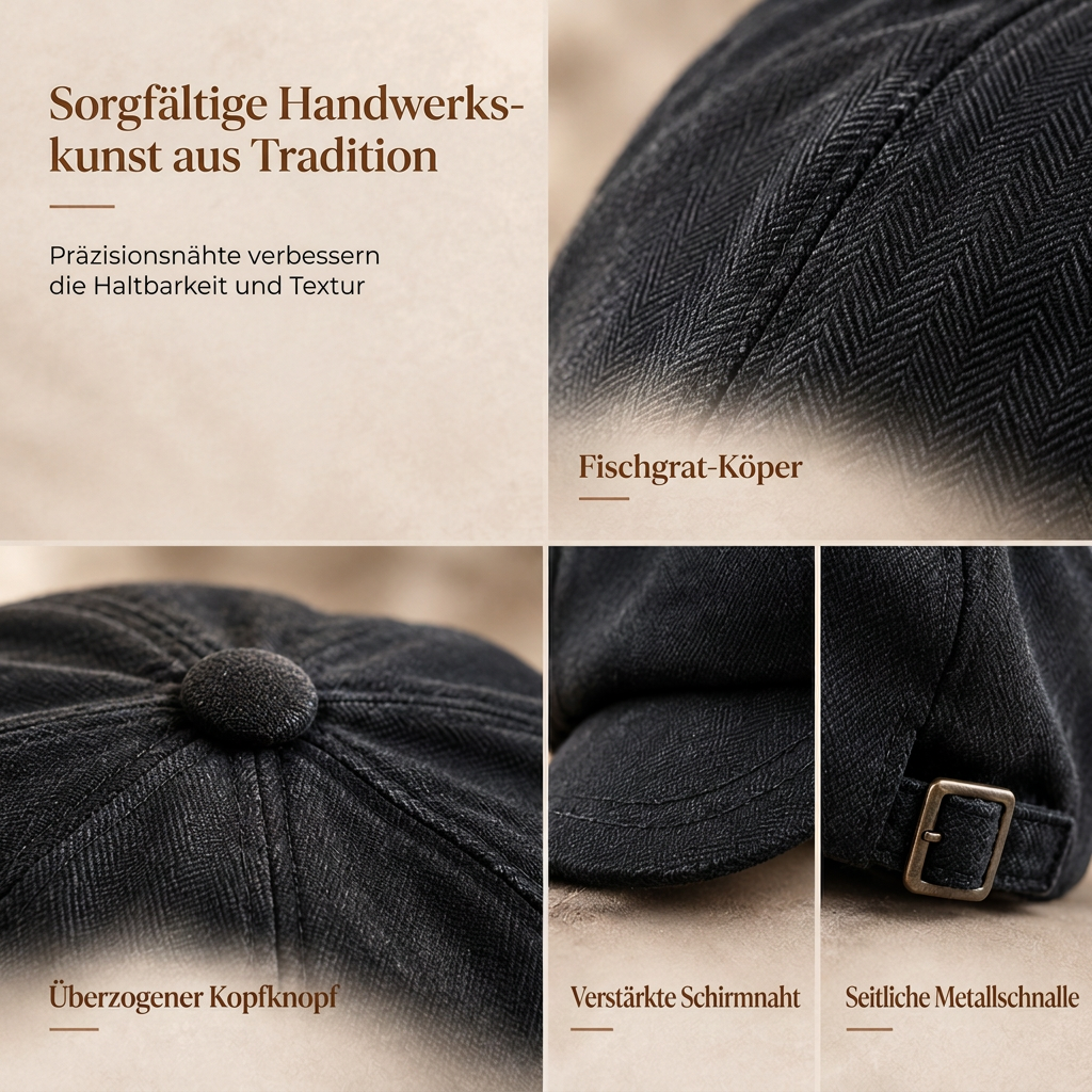 📢🎉🛍️✨Vintage British Stil Newsboy Kappe für Herren und Damen Klassisch Casual Flache Kappe Achteckige Baskenmütze