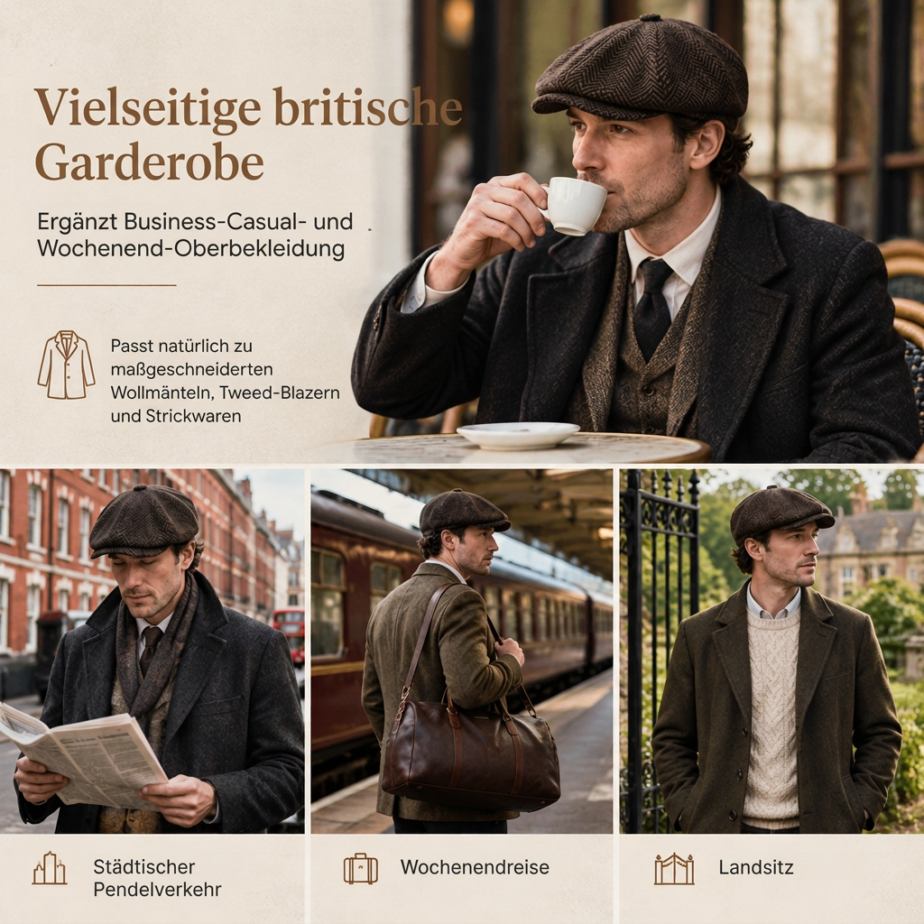 📢🎉🛍️✨Vintage British Stil Newsboy Kappe für Herren und Damen Klassisch Casual Flache Kappe Achteckige Baskenmütze