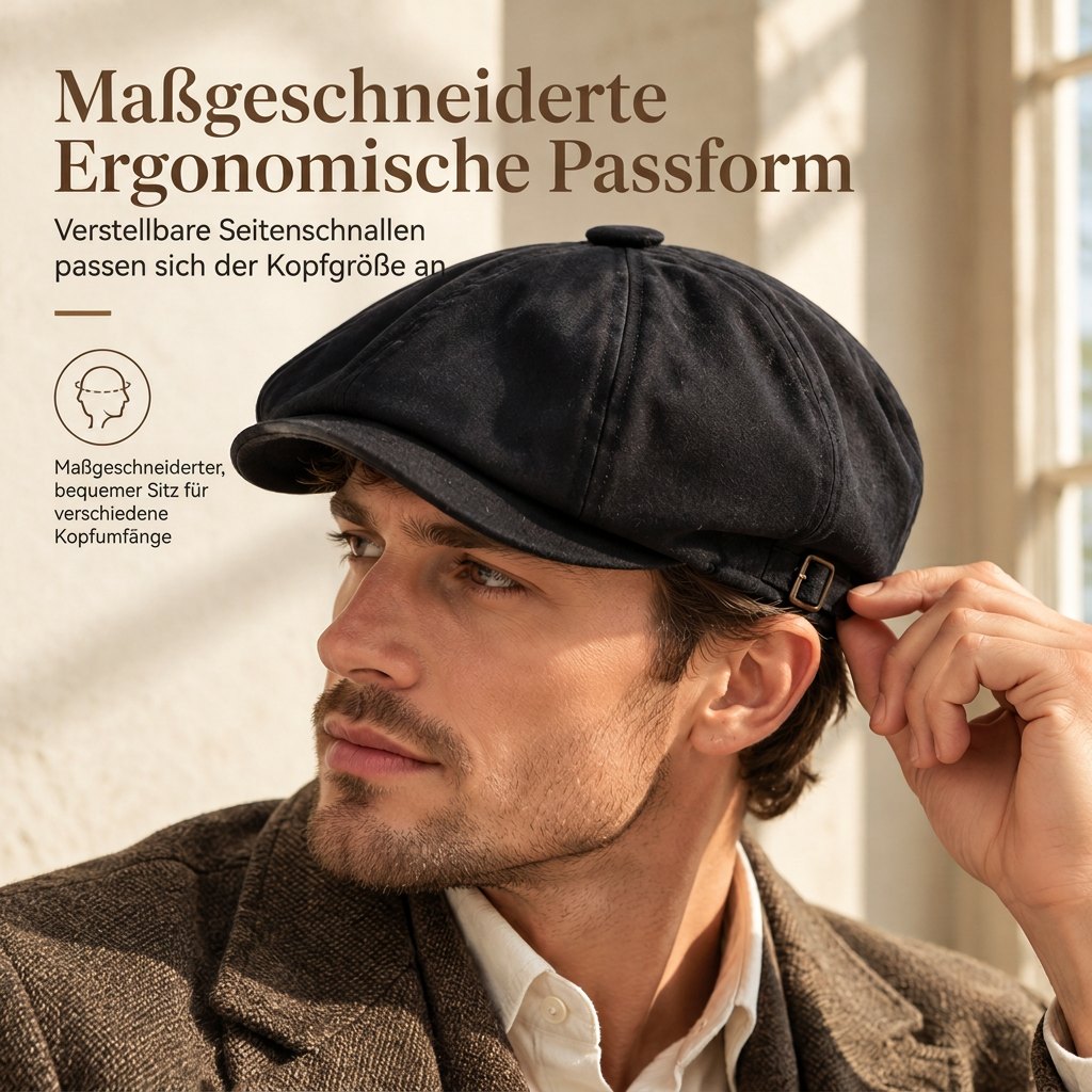 📢🎉🛍️✨Vintage British Stil Newsboy Kappe für Herren und Damen Klassisch Casual Flache Kappe Achteckige Baskenmütze