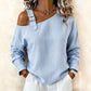🛍️✨Damen Longsleeve mit asymmetrischem Off-Shoulder-Design