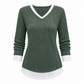 📢🎉🛍️✨Kunst-Zweiteiliger, geschichteter Strickpullover, lässiges Sweatshirt-Oberteil