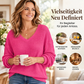 ✨ Damen lässiges V-Ausschnitt Waffelstrick Oberteil