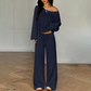 👖 Damen-Outfit bestehend aus schulterfreiem Oberteil und Hose
