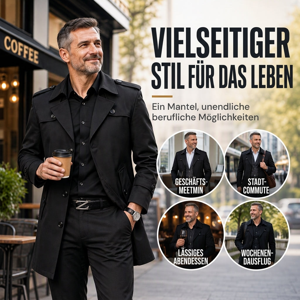 Herren Business-Trenchcoat in mittlerer Länge